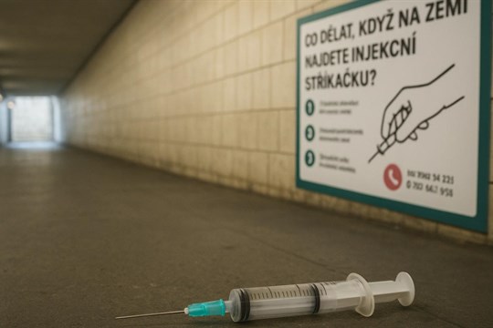 Plzeň umístila do podchodů tabule s návodem, jak postupovat při nálezu injekční stříkačky