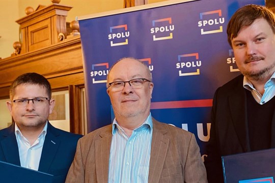 ODS, TOP 09 a KDU-ČSL půjdou do komunálních voleb v Plzni jako koalice Spolu