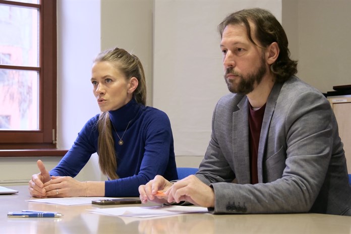 Zleva: zastupitelka PK Lucie Kužílková (ODS) a předseda zastupitelského klubu Lukáš Hegner(ODS)