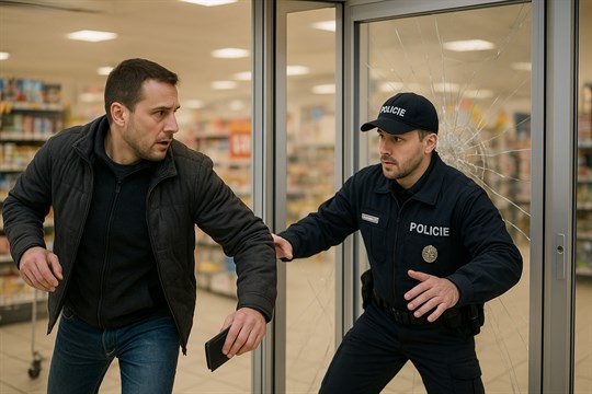 Muž se vydával za pracovníka neziskové organizace, při útěku naboural do dveří